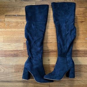 Women’s Navy Blue Suede Boots